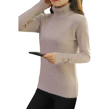 

Turtleneck Warm Women Sweater 2018 New Fashion Thicken Knitted Female Sweater Slim Pullovers Winter Bottoming Sweater YP1220