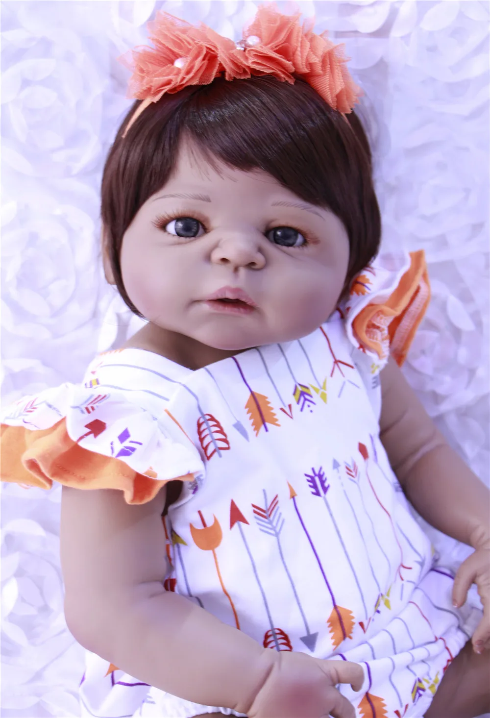 

55cm Bebes Reborn Dolls Realistic Full Silicone Baby girl Doll In Cute Clothes Alive Baby Dolls As Girls Playmate Xmas Gift