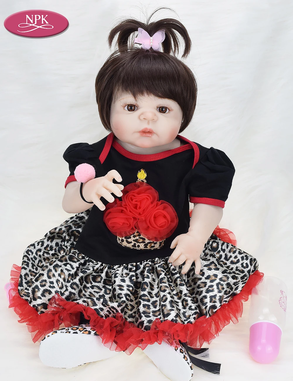 NPK 57CM Full SIlicone Body Girls Reborn Baby Doll Toys Lifelike Princess Newborn Babies Girl Fashion Dolls Bebe Reborn Bonecas (3)