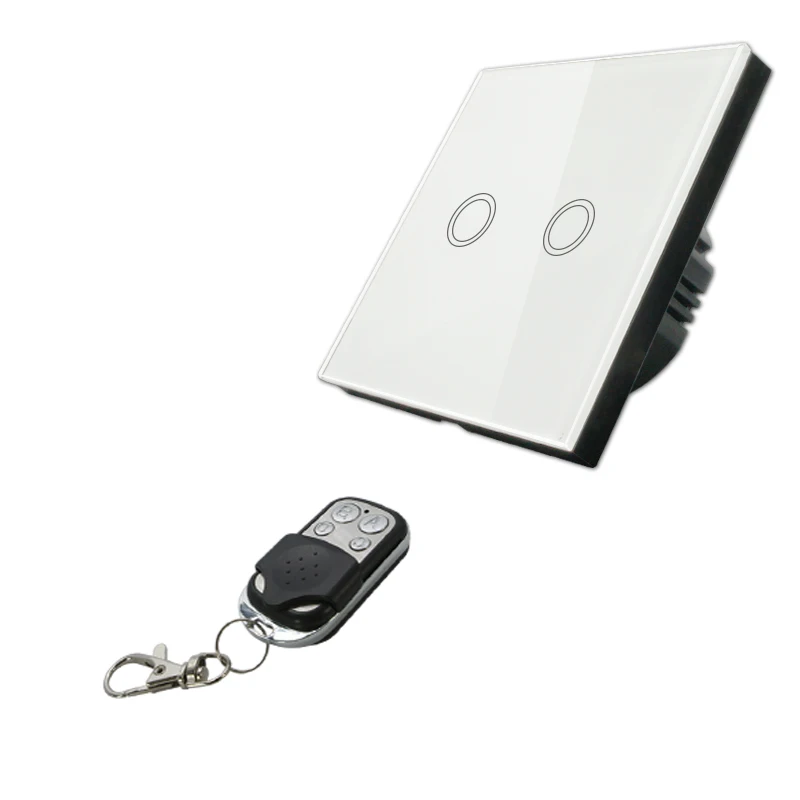 

VHOME EU/UK touch switch white 2gang 1way wireles RF 433mhz Remote Control wall light smart home AC170-250V interruptor touch