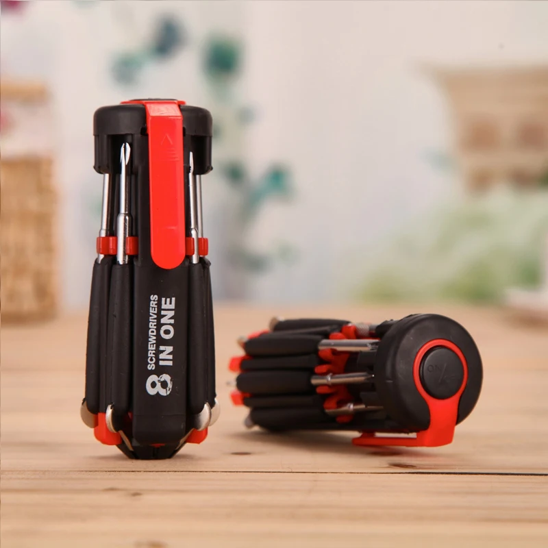 02 01 JDSR 8 in1 Precision Torx Screwdriver Set PhillipsSlotted Bits LED Torch Light Up  Multitool Home Appliances Repair Hand Tools
