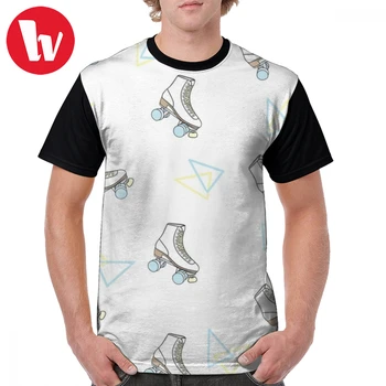 

Skate T Shirt Retro Roller Skate Pattern T-Shirt Men Awesome Graphic Tee Shirt Streetwear 100 Polyester Oversize Tshirt