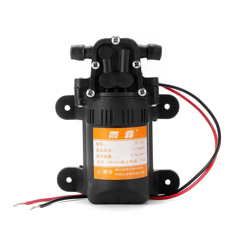 

DC12V 70PSI 3.5L/Min Agricultural Electric Water Pump Black Micro High Pressure Low Power Diaphragm Water Sprayer Car Wash 12 V