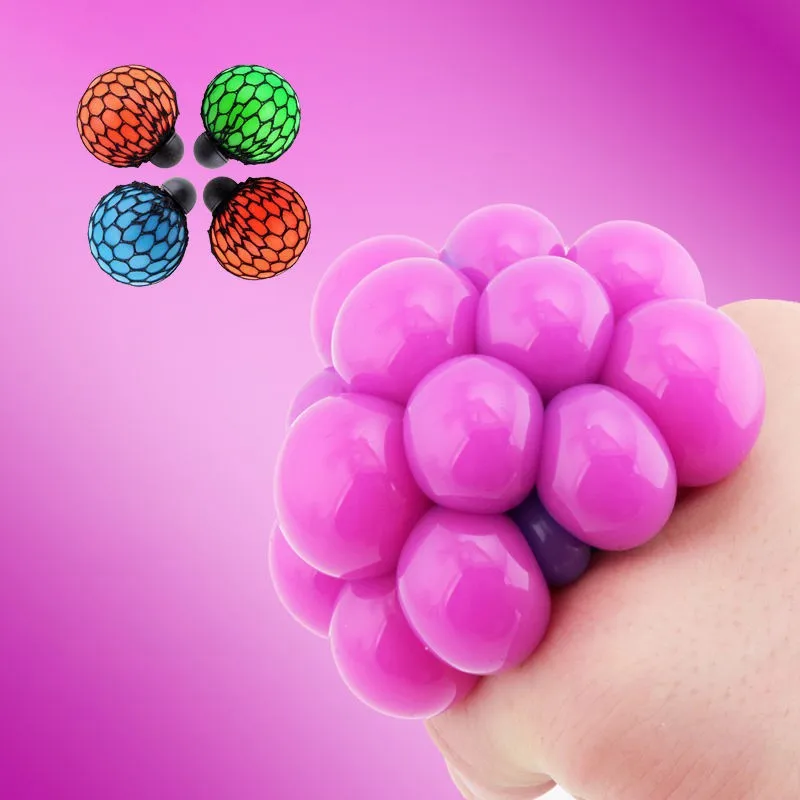 

2019 Anti Stress Face Reliever Grape Ball Squeeze Relief Healthy Fashion Funny Tricky Toys Random delivery
