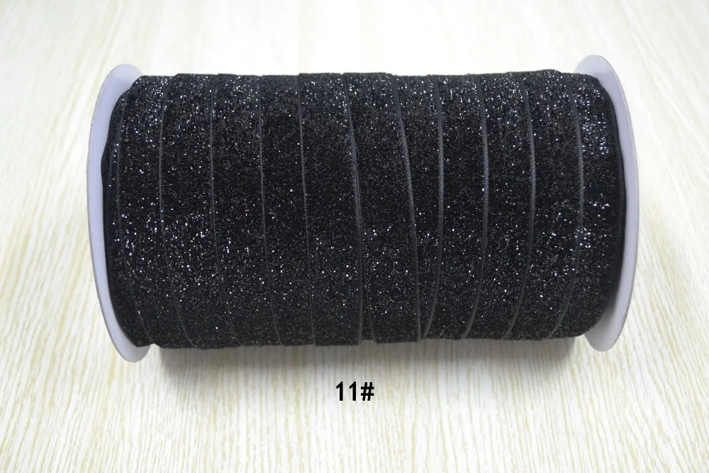 Новое поступление 5/8 ''(15 мм) черная блестящая бархатная лента, 100 ярдов/рулон/цвет. 14 цветов можно выбрать(без эластичности