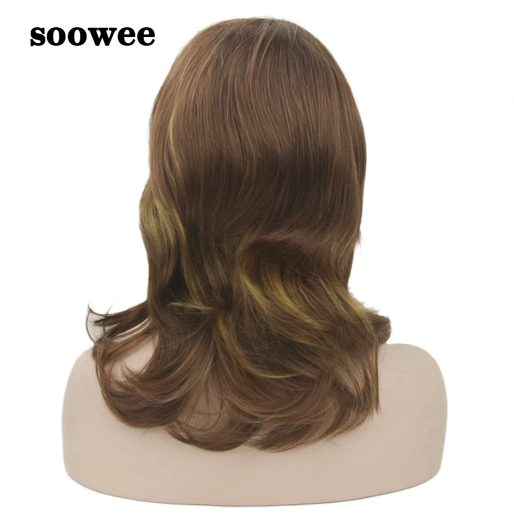 Soowee вьющиеся короткие накладные волосы парики женские коричневые Косплей