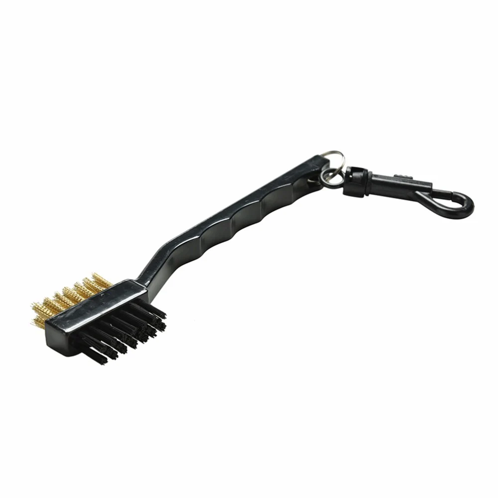 2 Sided Brass Wires Nylon Golf Club Brush Groove Cleaner Kit Black YS-BUY - Цвет: Черный