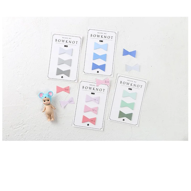 

36 pcs/Lot Color Bowknot memo pad Sunshine Sea sticky memos Scrapbook paper office accessories School supplies papeleria A6812