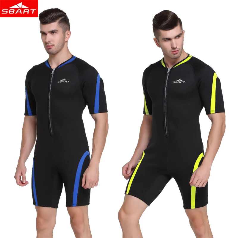 SBART Men 2mm Wetsuit Short sleeve Freediving spearfishing Diving