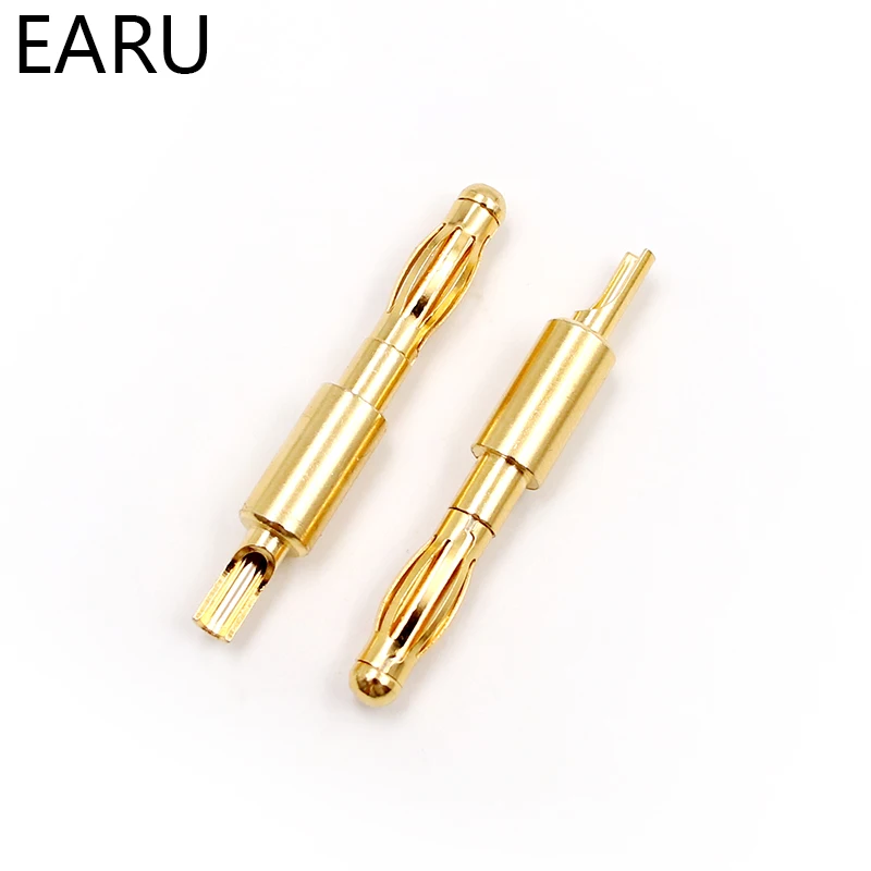 Banana Plugs 4pcs 4mm Gold Plated Musical Speaker Cable Wire Pin Connectors Socket Red Black Blue Green Yellow