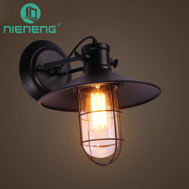 

Nieneng Vintage Loft Adjustable Wall Lights Retro Lighting Wall Lamp Edison Bulb Country Style Corridor Club Lamp ICD60302