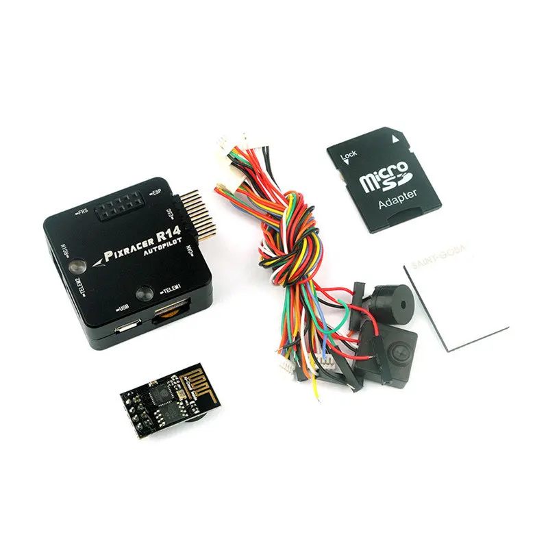 

Pixracer R14 F4 Flight Controller CNC Protective Case ESP8266 Wifi Module Micro SD Card Buzzer For RC Camera Drone FPV Part
