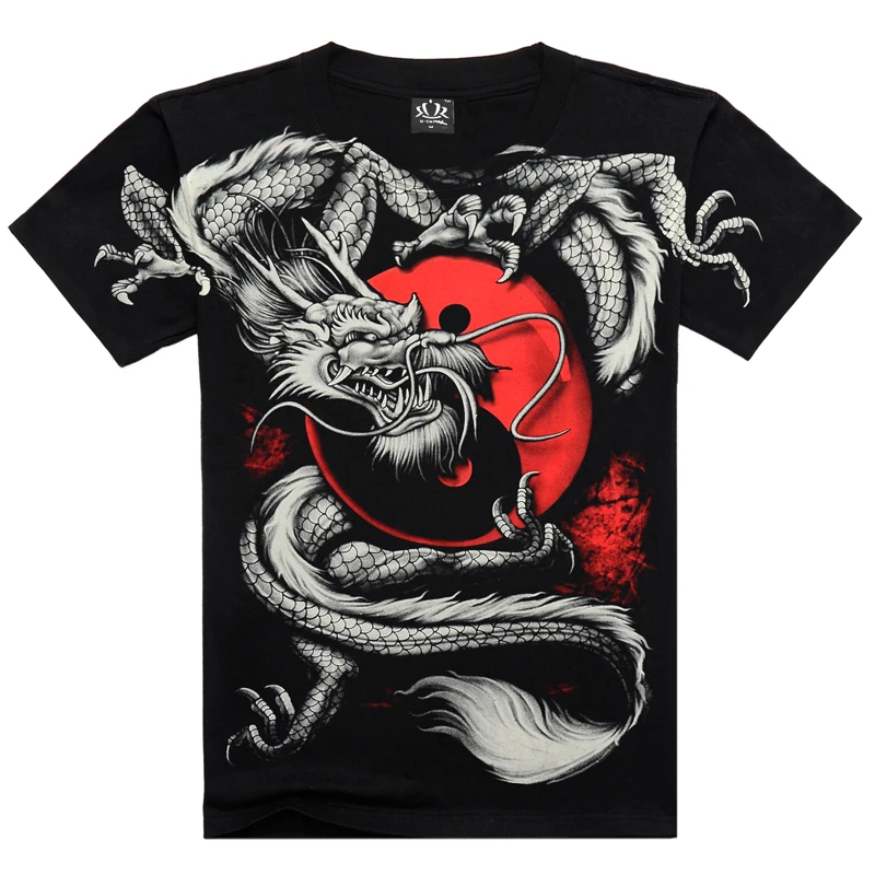 

T shirt men 3D Summer style 3D T shirt 100% Cotton casual Tshirt Men clothes Pattern Fiery dragon 2015 Hot hip hop t shirt men