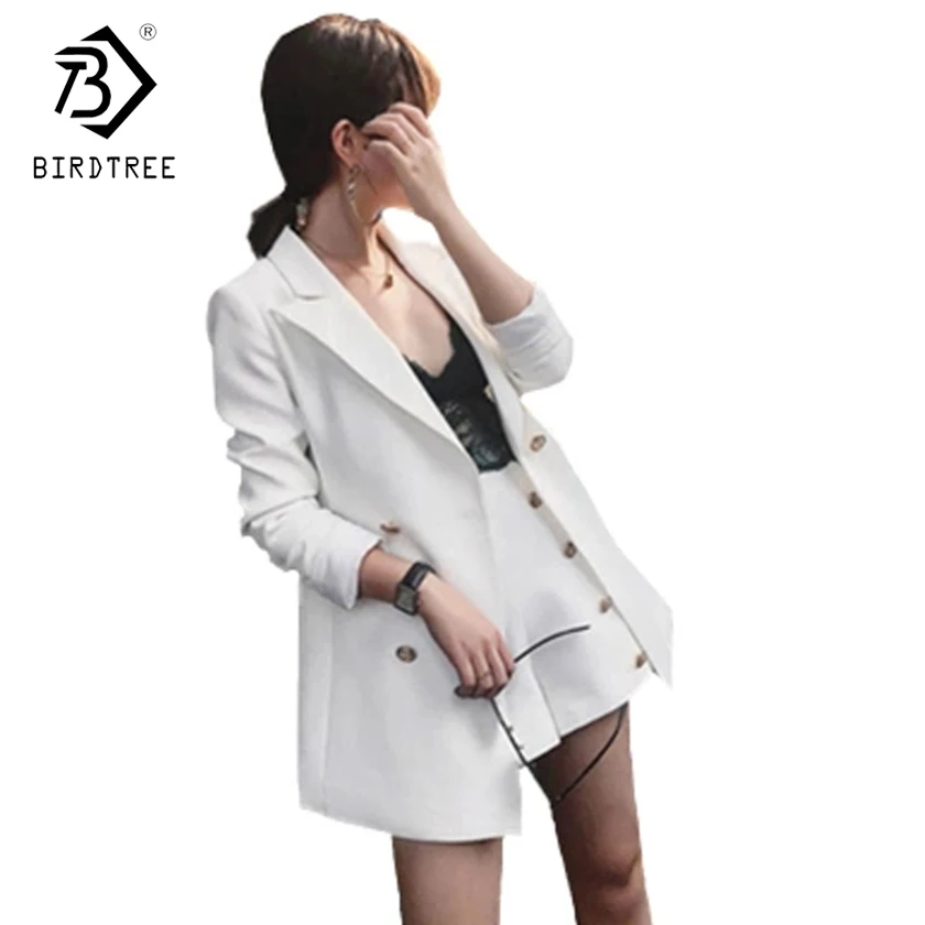

ELegant Office Lady Short Suit 2 Piece Set White Jacket Blazer + High Waist Mini Trouser Suits Women Tracksuit Vintage C81121L