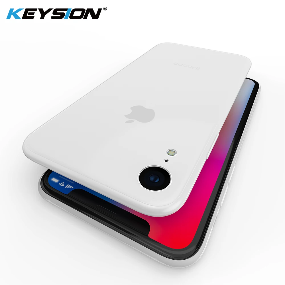 KEYSION الهاتف حالة ل فون XS ماكس XR رقيقة جدا 0.45 ملليمتر مايكرو-ماتي لينة TPU سيليكون مكافحة الانزلاق الغطاء الخلفي ل فون XR XS