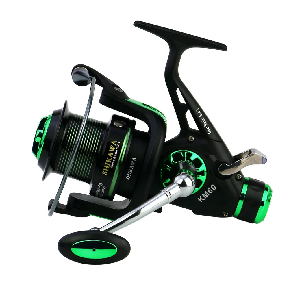 Carrete giratorio en la pesca de la carpa con delantera y trasera doble arrastre de sistema de freno de Baitrunner rollo 4 + 1 DE ACERO INOXIDABLE rodamientos de bolas