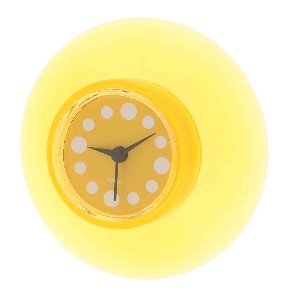 Mini Size Portable Waterproof Silicone Bathroom Kitchen Shower Suction Wall Clock Battery Operated Clock