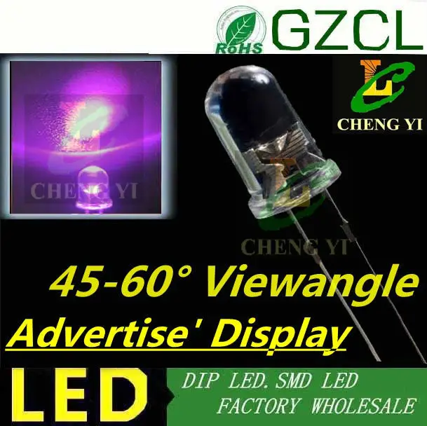 20 x LED 3mm Pure Green Diffused Ultra Bright Flat Top Wide Angle LEDs Light RC