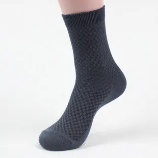 5 пар бамбуковых носков мужские повседневные бизнес антибактериальные дезодоранты дышащие мужские носки Длинные белые носки skarpetki бамбуковое волокно - Color: 5 Grey blue