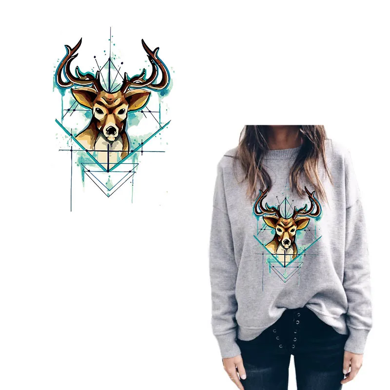 

Moose Animal Patches for Clothes A-level Washable Heat Transfer Printing Iron Stickers DIY Appliques Patch Accessory Wholesale