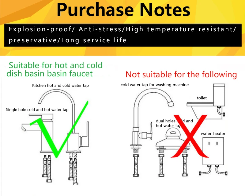 Faucet Hose 2X20'' Flexible Plumbing Hoses Faucets 12 Line Tubing Stainless Steel Bathroom Water Supply Line Hose TubingHoses (14)