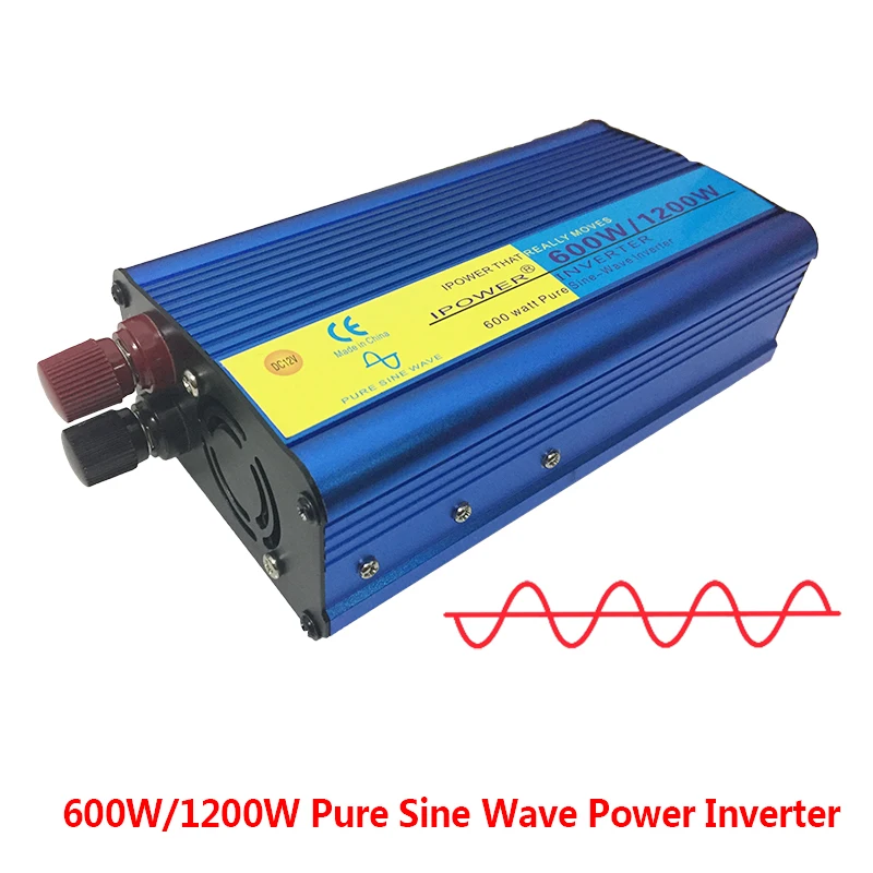 600 Вт 1200 Вт Пиковая полная мощность автомобиля DC 12 В до 220 В AC 230 в 240 в преобразователь питания чистая синусоида солнечный инвертор