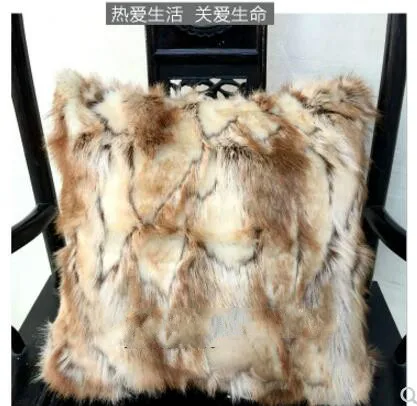 

faux animal fur throw pillow case cushion cover decorative luxury pillowcase household car decor