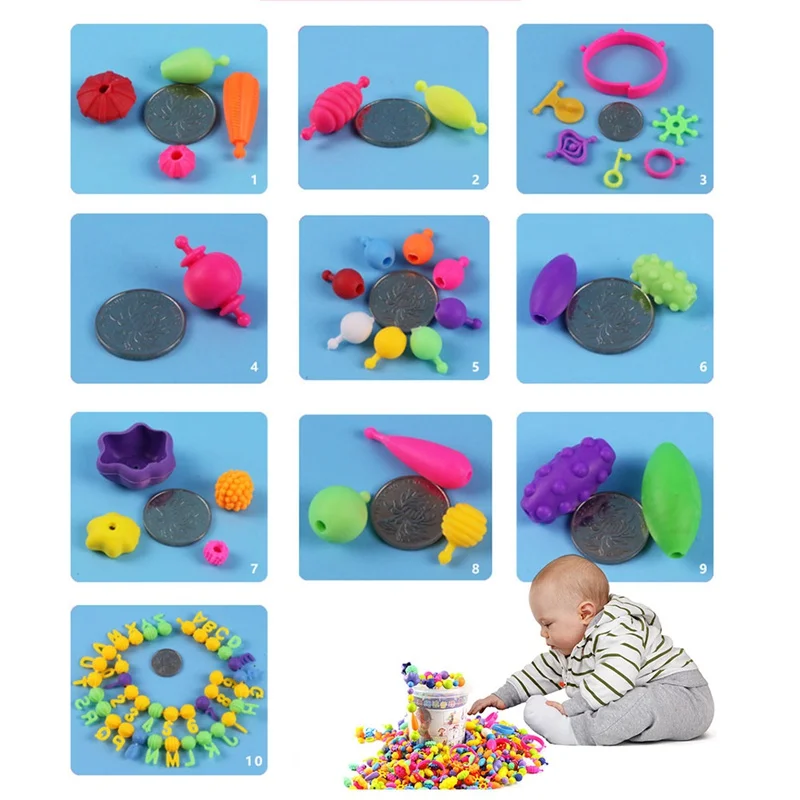 Детские игрушки ручной работы для девочек, развивающие игрушки для рукоделия, Детские креативные самодельные бусины, набор аксессуаров для подарков и подарков