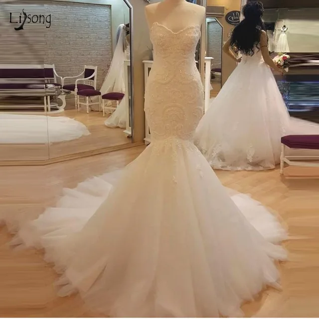 Buy Elegant Mermaid Beaded Lace Wedding
