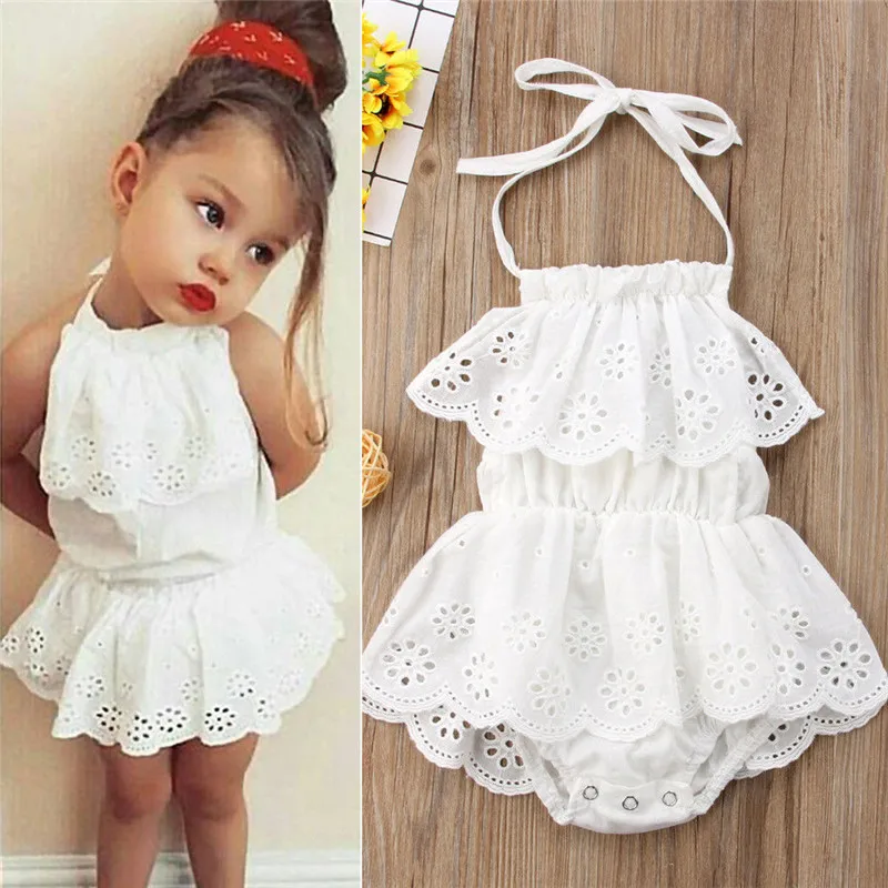 

Princess Toddler Kids Girl Hollow Ruffles Party Birthday Dress Children Casual Cute Ball Gown Backless White Dresses Clothes