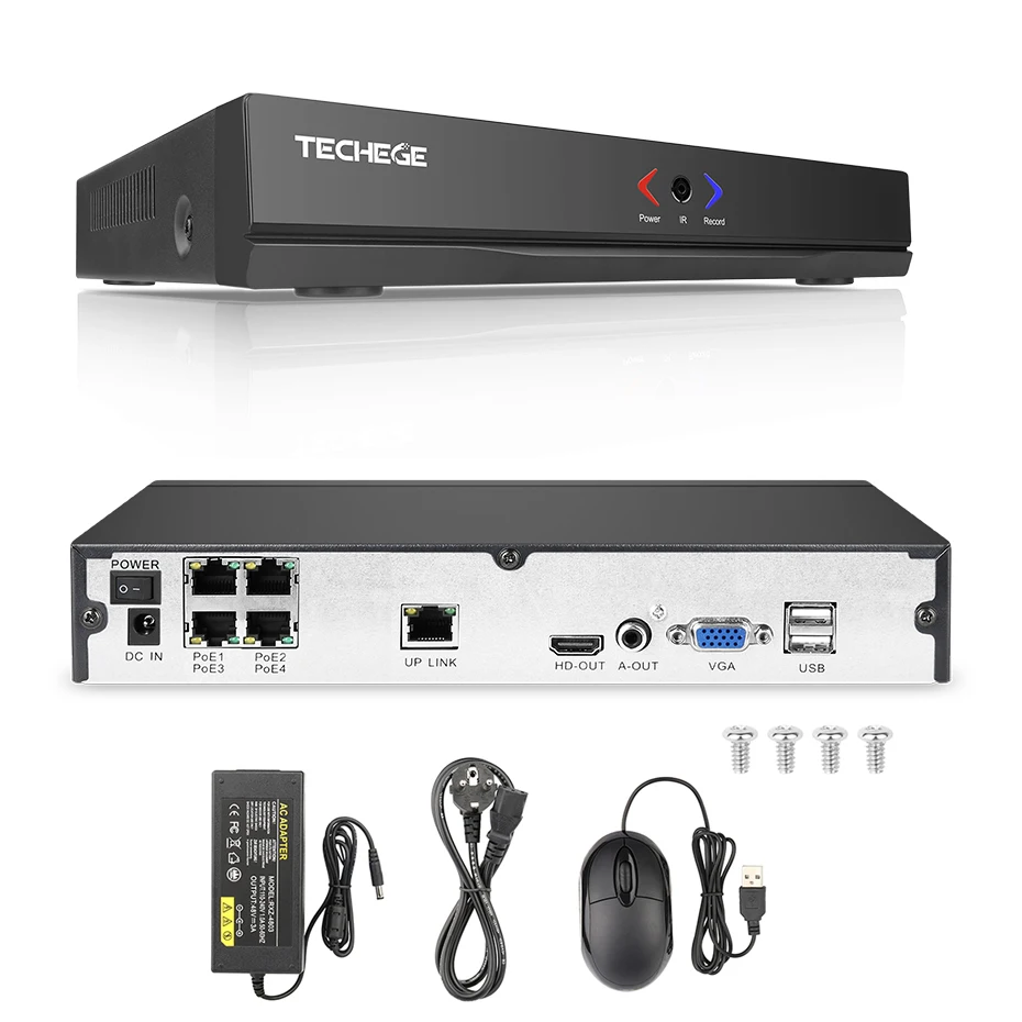 Techege 2MP CCTV система 4CH POE NVR 1080 P 2 8 12 мм ручные линзы 3000TVL IP камера Водонепроницаемые