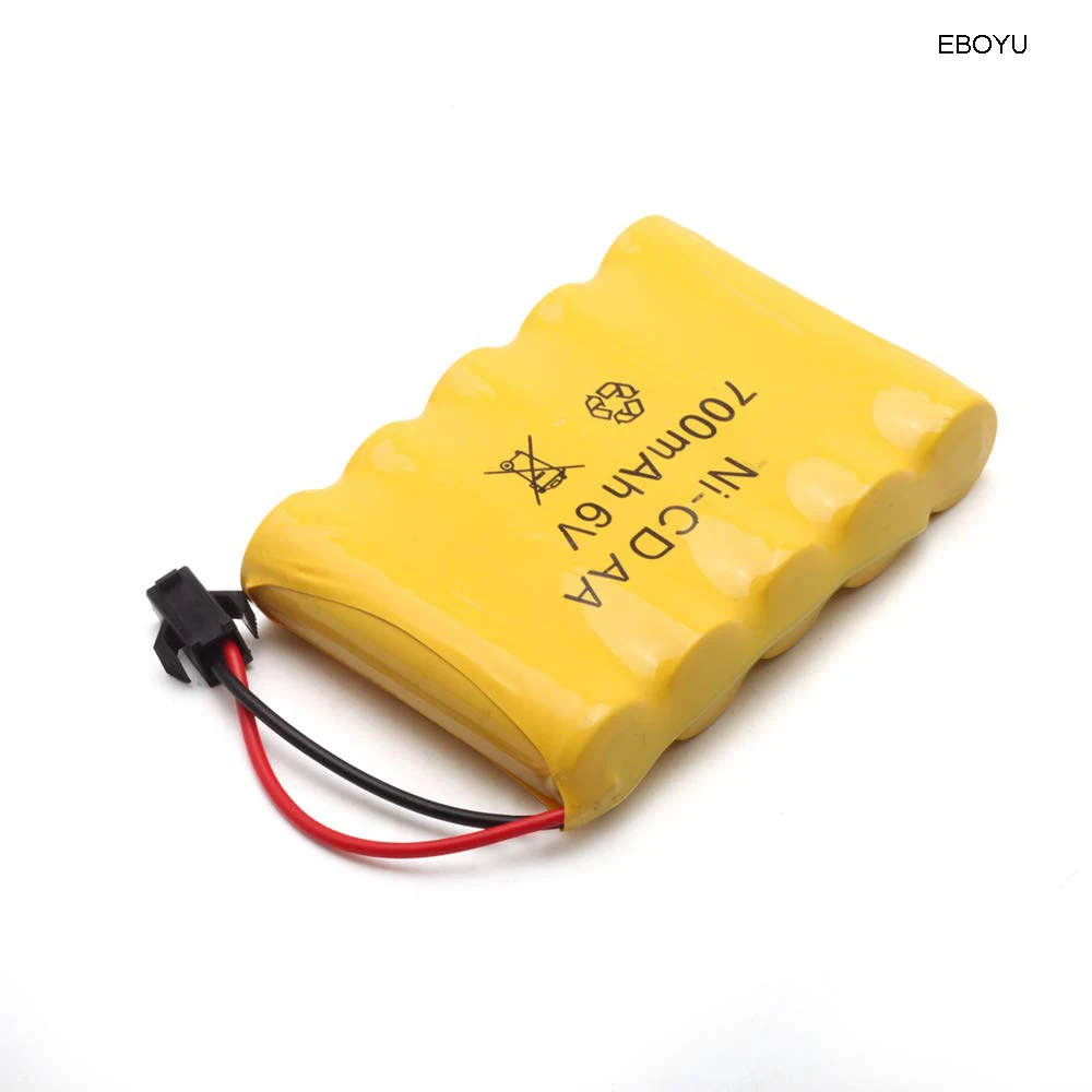 EBOYU 6V 700mAh Ni-Cd аккумулятор с SM 2P разъемом для WPL B1 B24 B16 C24 C14 RC грузовик 2,4G 4WD RC Гусеничный RC автомобиль