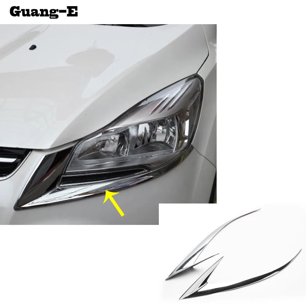 Car body front Light font b lamp b font detector frame stick styling ABS Chrome cover