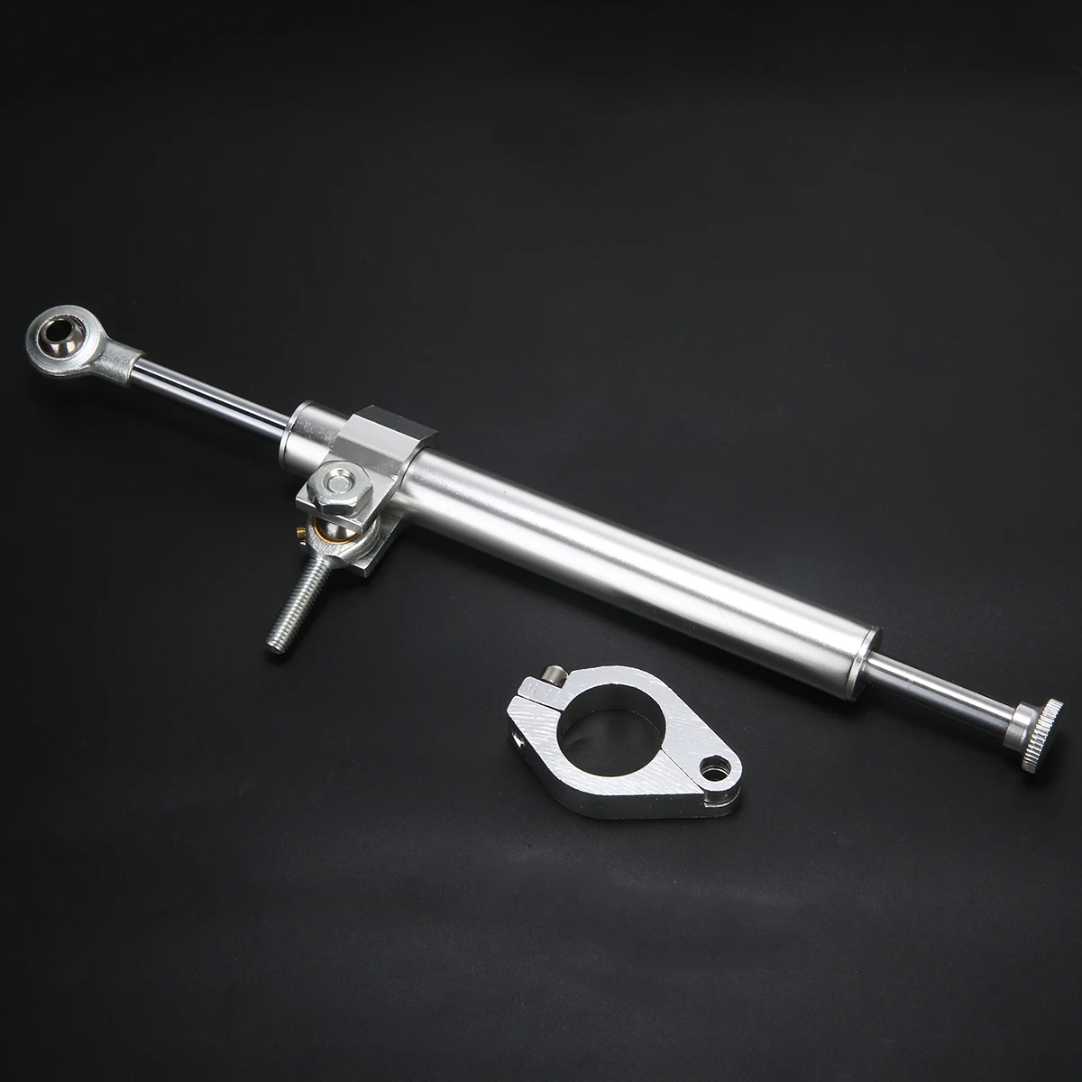 1PC 330mm Silver Universal Motorcycle Steering Damper Aluminum Fork Stabilizer High Quality Professional Moto Accessories