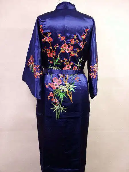men's embroidered silk robe