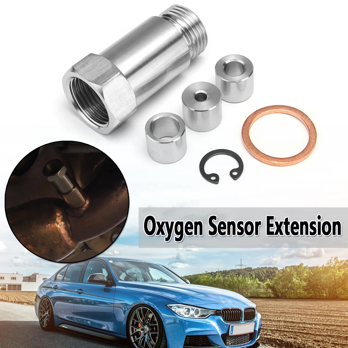 M18x1.5 CEL Straight Adjustable O2 Spacer Oxygen Sensor Extension