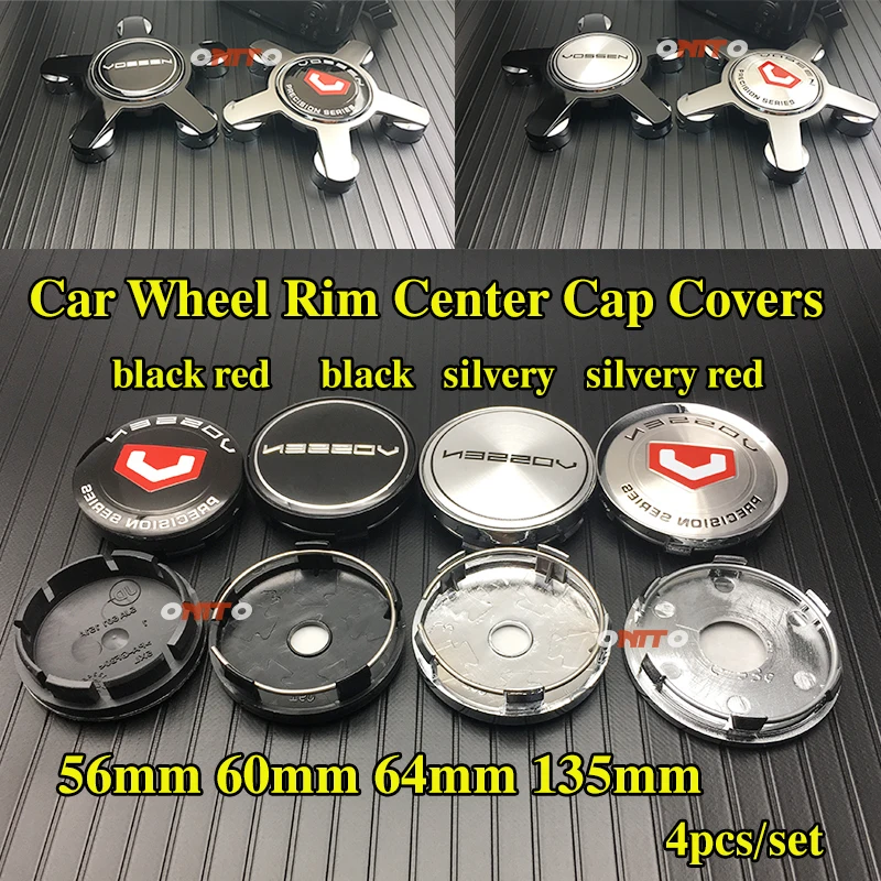 

Car Styling 4PCS/set 56mm 2.2" 60mm 2.36" 64mm 135mm 5claws VOSSN logo Car Emblem Badge Wheel Rim Center Cap covers Accessorie