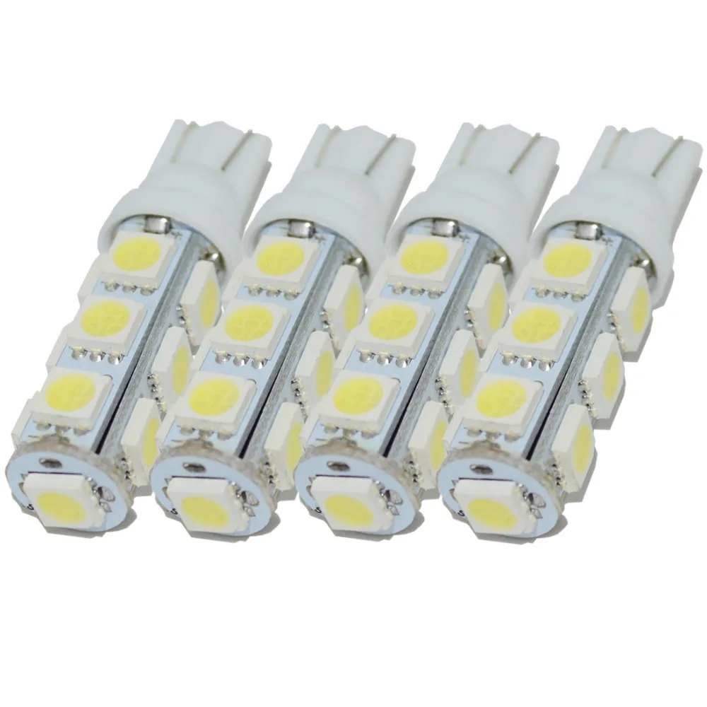 50 шт./лот Автомобильные светодиодные W5W 194 T10 13smd 5050 свет 13SMD автоматического включения света резервный свет t10 w5w светодиодные лампы