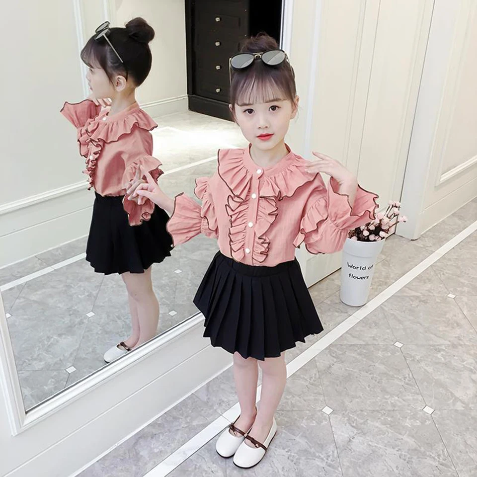 Camisa + Vestido Venda Quente Crianças Meninas Roupas Definir Bebê Menina Verão Manga Longa 2 Pçs Roupa Conjunto Idade 4-12 Anos 2020 8 ????_20190607165432a