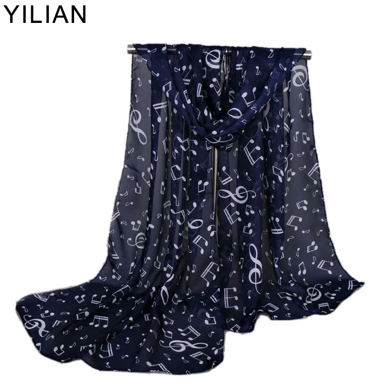 

YILIAN Brand New Chiffon Note Women Beach Scarf Soft Thin Spring$Summer Fashion Soft Hot sale Scarf SC185