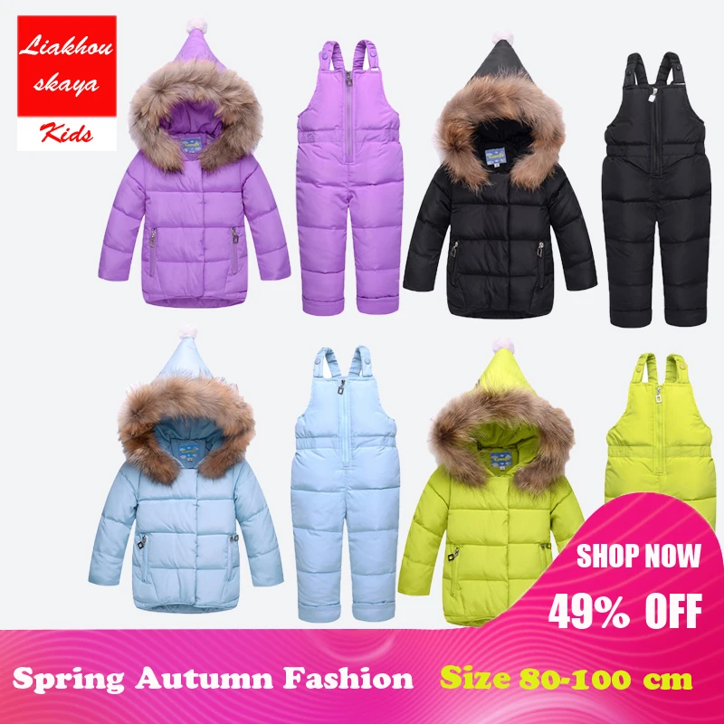 

2018 Baby Winter Snow Jumpsuit Infant Toddler Thickening Snowsuit Baby Kids Clothes Cartoon Coat Warm Winter Fur Down Coats
