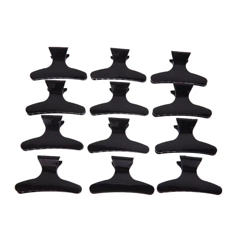 

12Pcs/Set Black Butterfly Hair Clips Hairpin Salon Hair Styling Hairdressing Haircutter Section Tool Hair Holder Clamps Clips