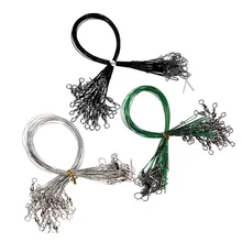 Горячая 72 шт./лот рыболовные снасти приманки трассировки провода 15 см 23 см 30 Длина антиукус зеленый провод рыбной ловли