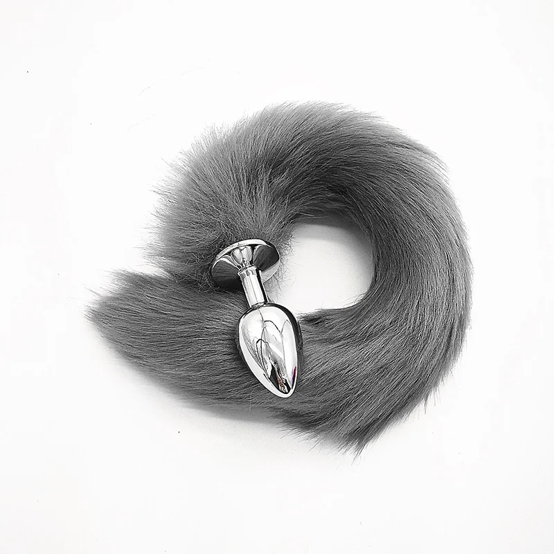 Foxtail metal anal plug   Anal   Sale  stainless steel men and women gifts   plug sexy plush  Men Sexy Butt Plug