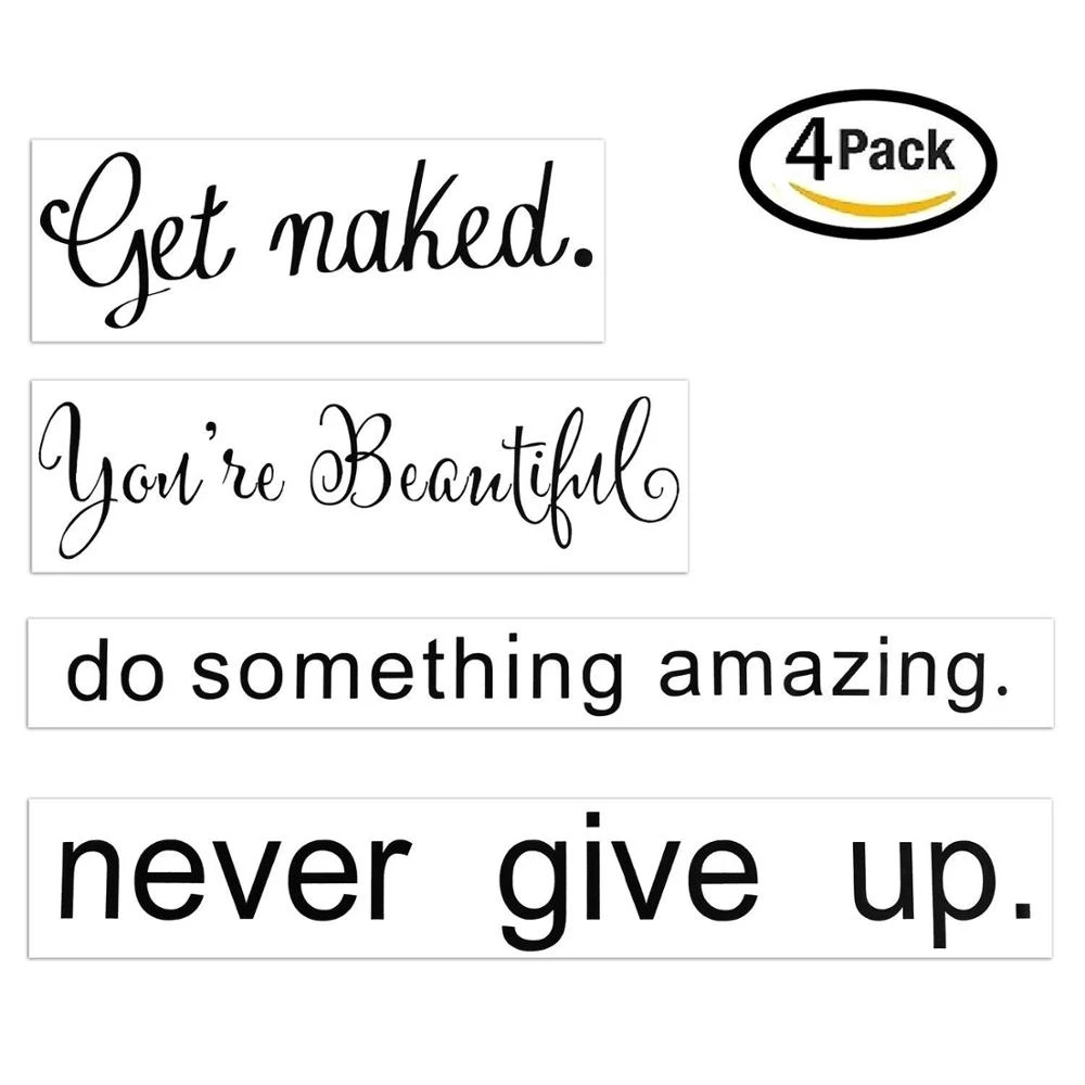 Never Give Up Do Something Amazing Believe In Yourself Get Naked Vinyl Wall Lettering Quotes Sayings Sticker Mirror Wall Murals Aliexpress
