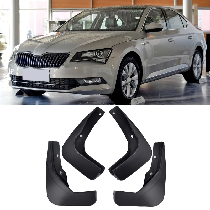 

Set Molded Car Mud Flaps For Skoda Superb III 3V 2016-2018 Mudflaps Splash Guards Mud Flap Mudguards Fender Front Rear Styling