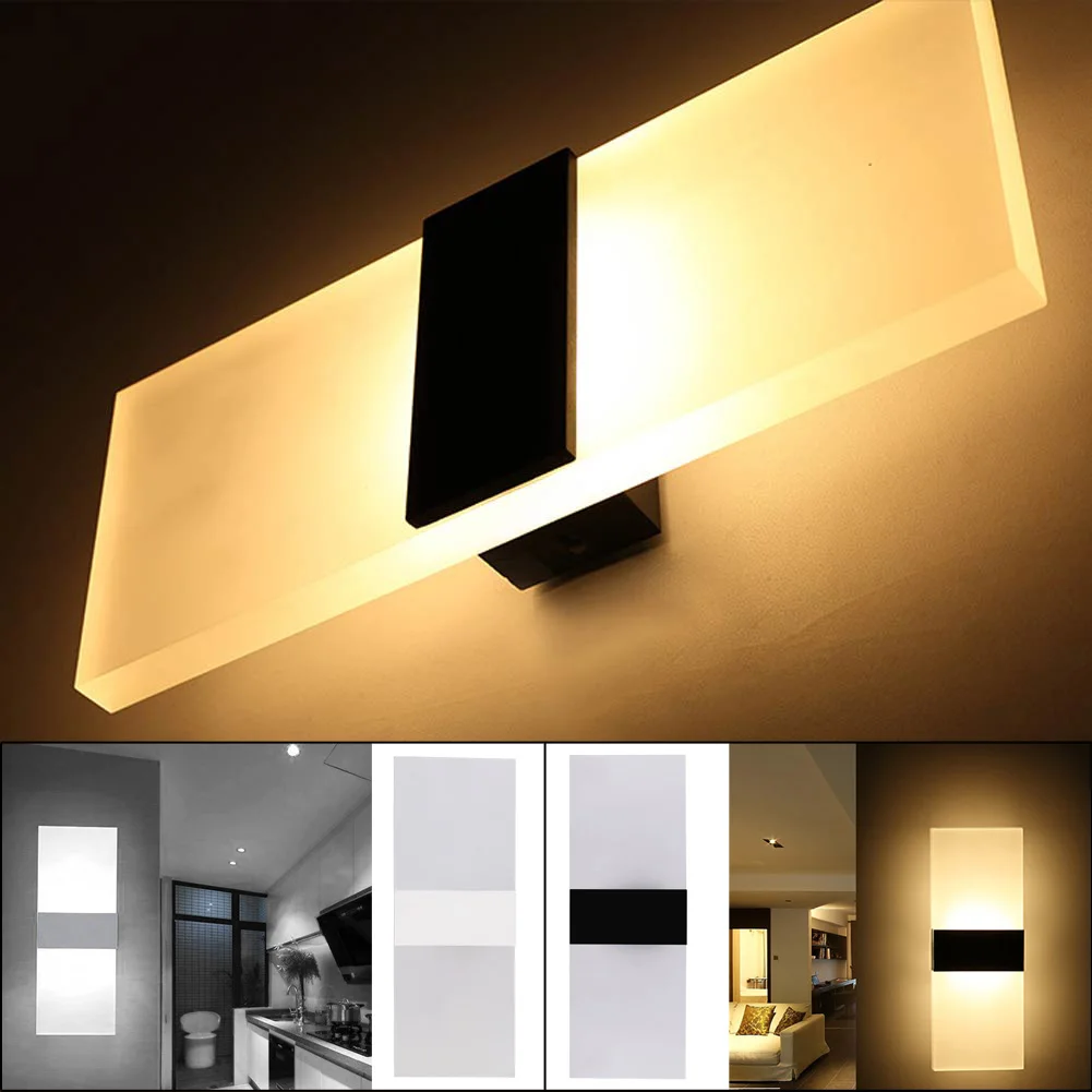 2017 New Super Bright 3W/6W LED Acrylic Wall Lamp Bar Light Corridor Bedside Wall Sconces Lamp warm white / white light