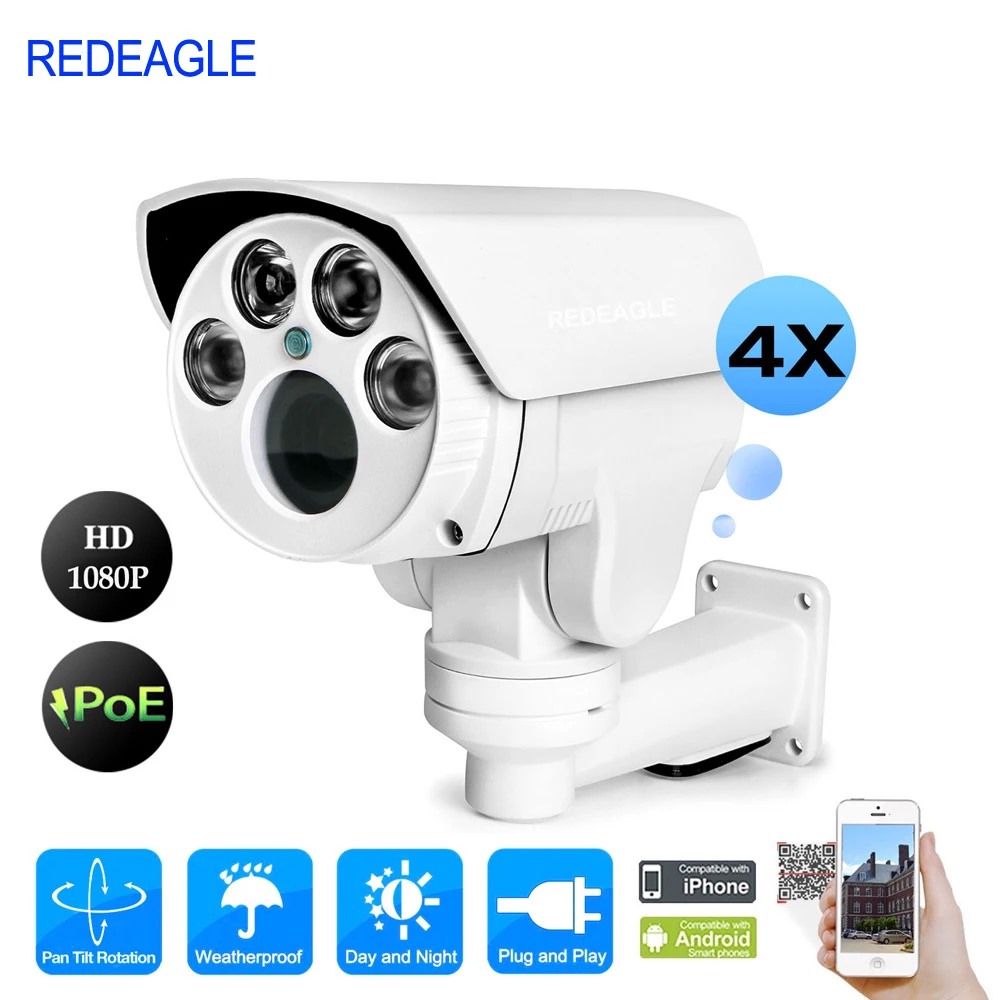 REDEAGLE Full HD 1080P PTZ IP Camera font b Outdoor b font 2MP POE Network Camera