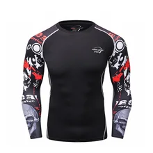 Каратель Рашгард рубашка для бега Мужская футболка обтягивающие с длинным рукавом рубашки для спортзала футболка для фитнеса спортивная рубашка для мужчин Марсель