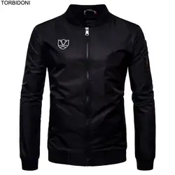 Мужские повседневные Курточка бомбер Вышивка Логотип Новый Демисезонный спортивной jaqueta masculino мужской джинсовый жакет пальто плюс Размеры